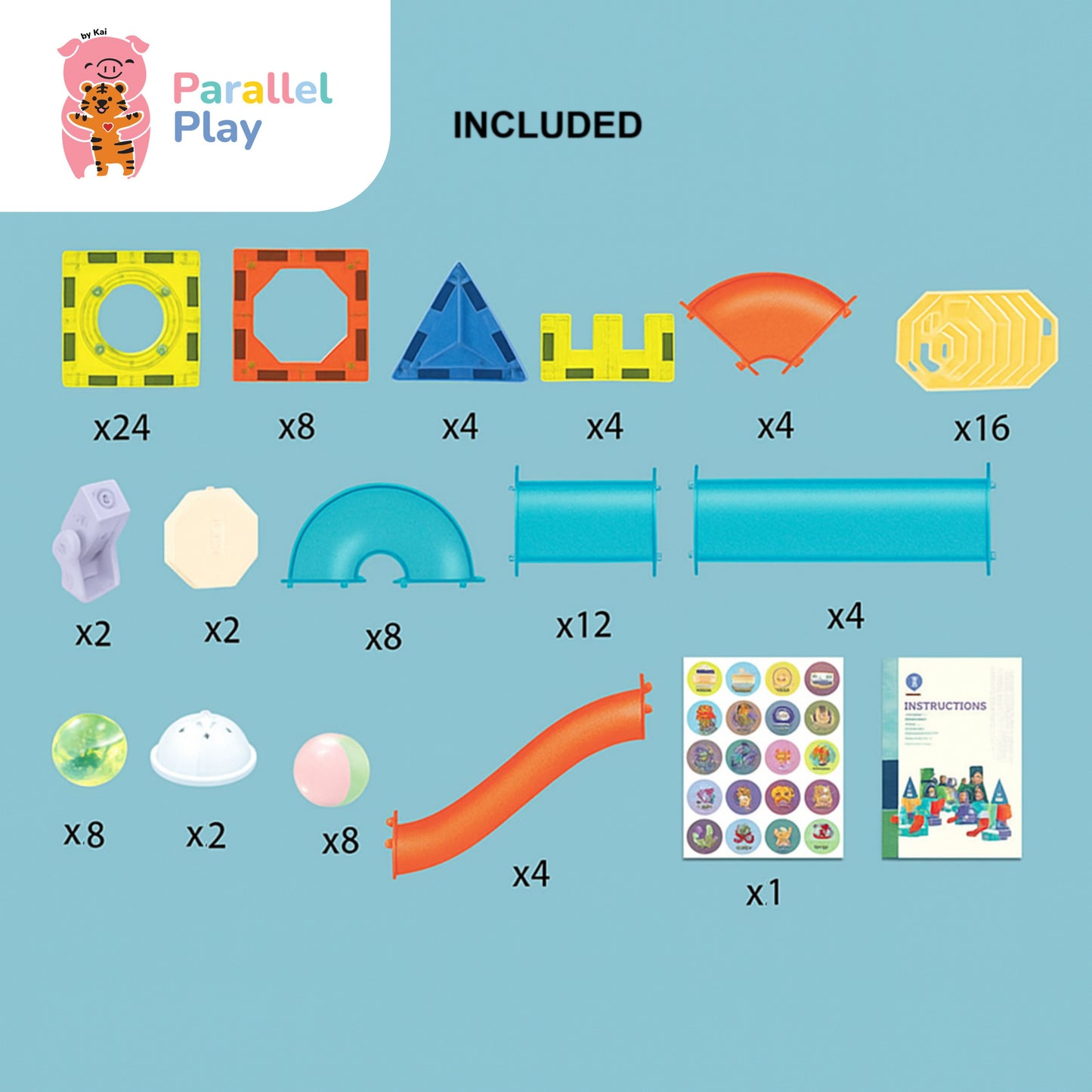 Magnetic Marble Run Set