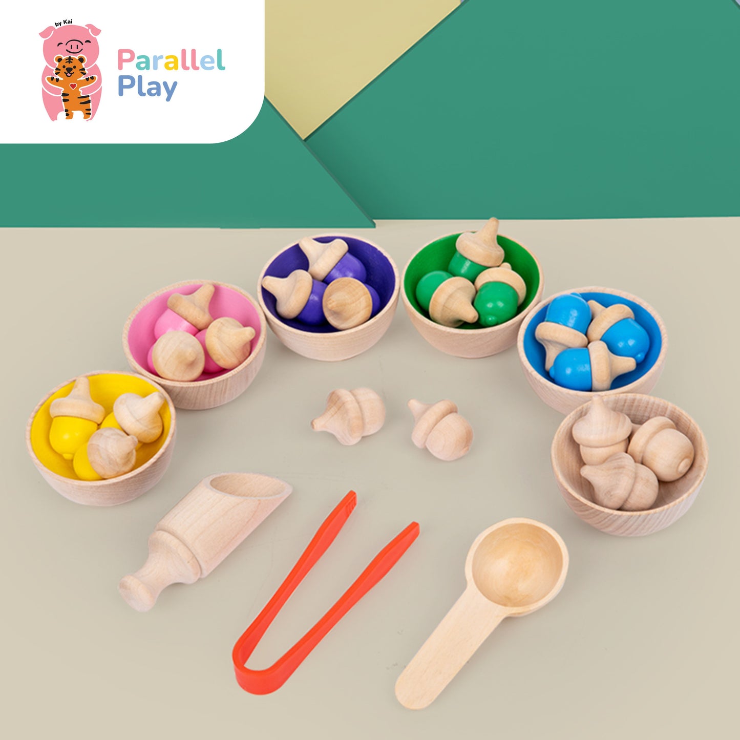 Rainbow Acorn Sorting Set