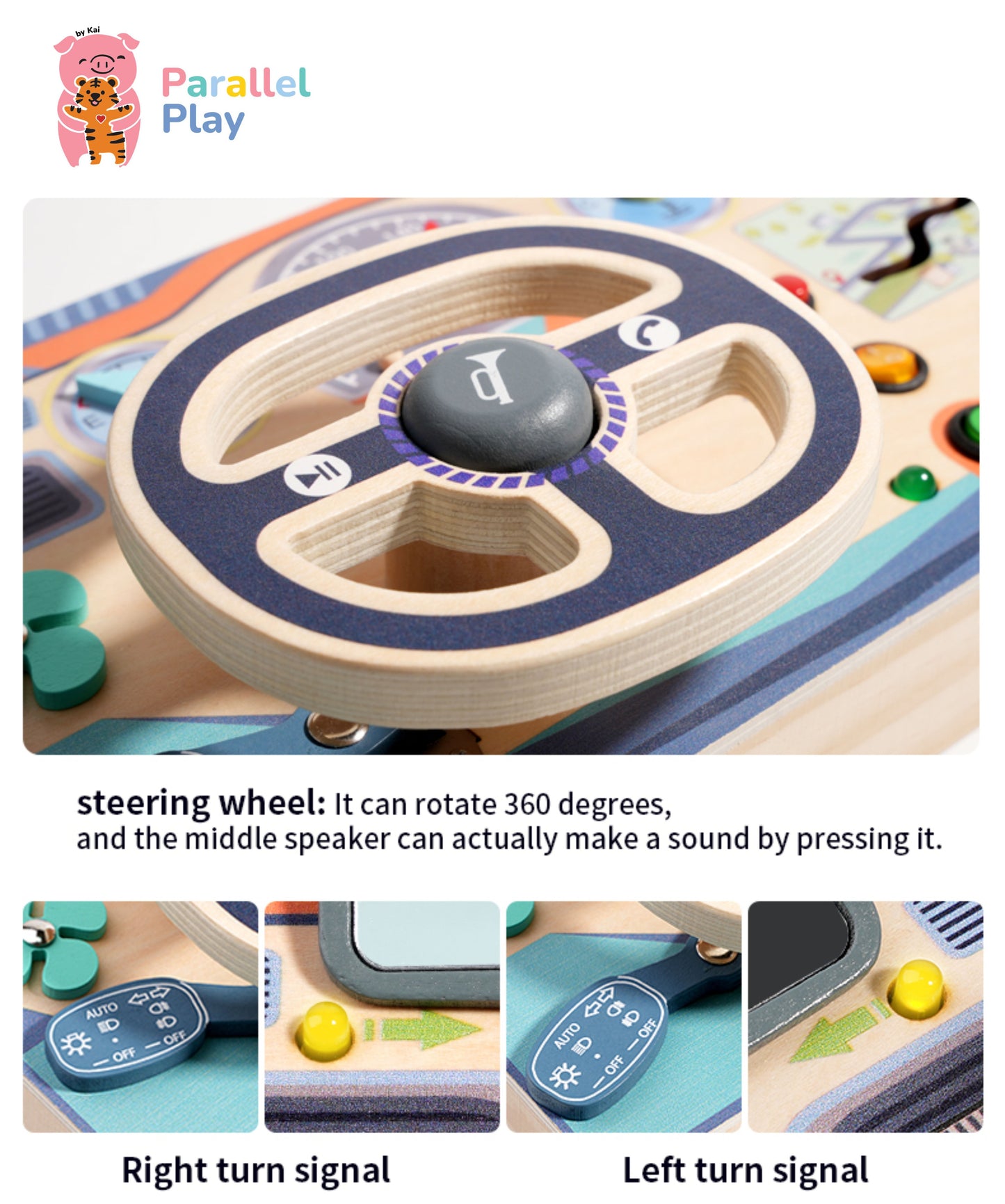 Little Driver’s Wooden Steering Dashboard