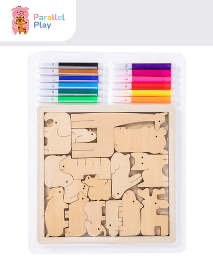 Colour-Your-Own Animal Puzzle Set