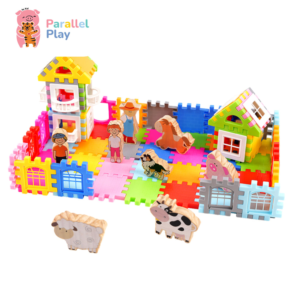 Build-A-Farm Puzzle Blocks – Parallel Play by Kai